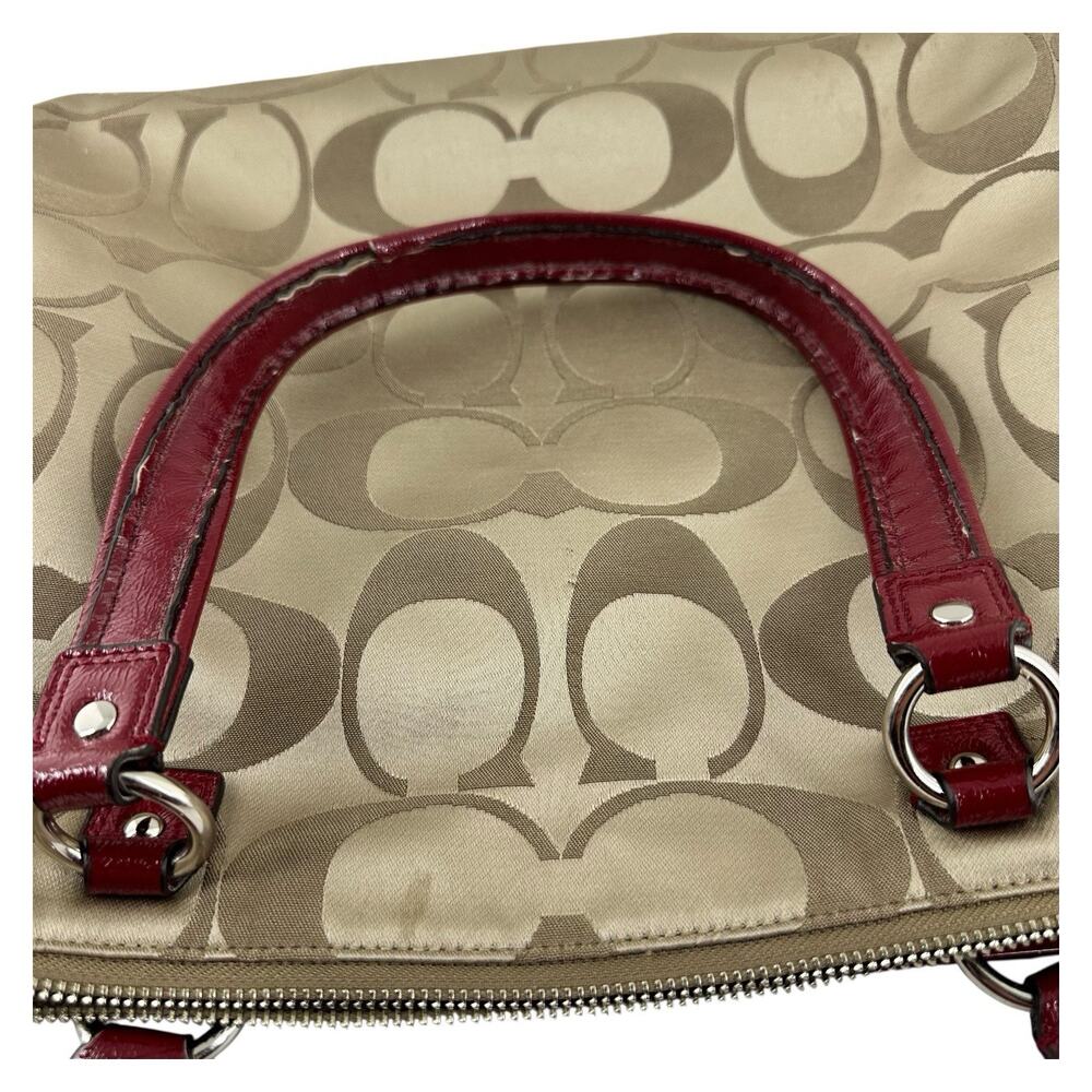 Coach Sateen Poppy Handbag Tote Purse Large #H1257-F20026 Tan All Occasion - Picture 9 of 16
